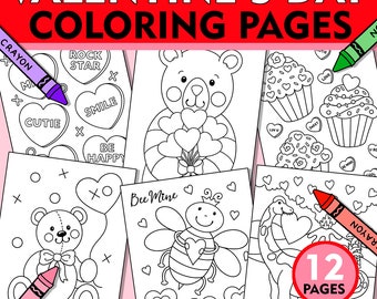 Valentine&#39;s Day Coloring Pages, Kid&#39;s Valentine Coloring Pages, Valentine Coloring Sheets, Printable Valentine Coloring Pages