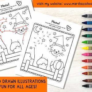 Halloween Activity Pages: Math, Mazes, Dot-to-Dot (Printable) image 7