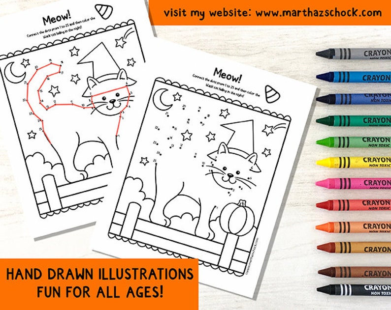 Halloween Activity Pages: Math, Mazes, Dot-to-Dot (Printable) image 7