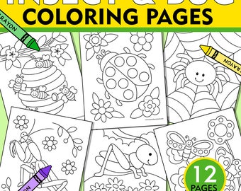 Insect & Bug Coloring Pages: Kids Activity (PDF Download)
