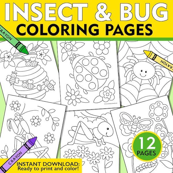 Kids Bugs Coloring Books - Etsy