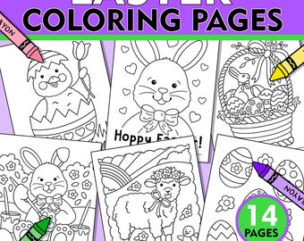 Easter Coloring Pages: Springtime Fun, 14 Printable Designs (PDF)