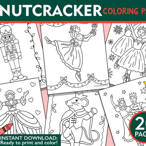 Nutcracker Themed Coloring Pages Kids Christmas Coloring - Etsy