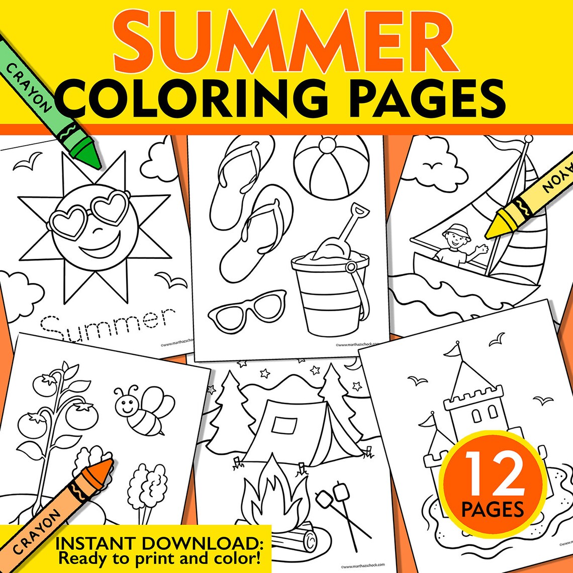Summer Coloring Pages, Kids Summer Coloring Pages, Summer Coloring Sheets, Printable Summer ...