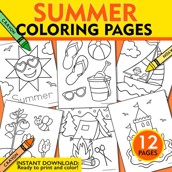 Summer Coloring Pages, Kids Summer Coloring Pages, Summer Coloring Sheets, Printable Summer Coloring Pages, Summer Coloring, Summer Fun