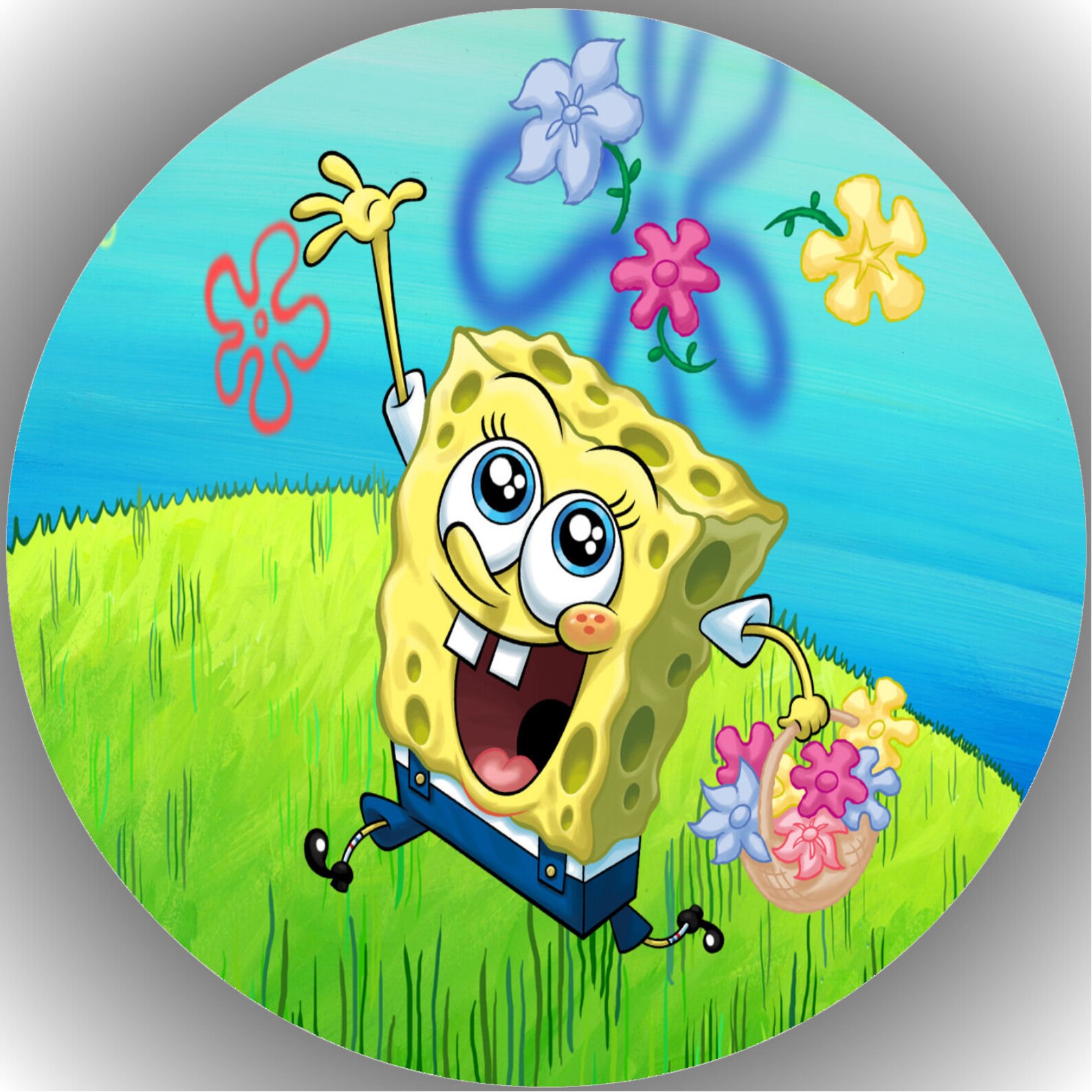 Fondant Tortenaufleger Tortenbild Geburtstag Spongebob T 10 Etsy