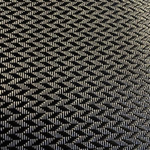 Tela Textilene negra y plateada con aspecto de fibra de carbono