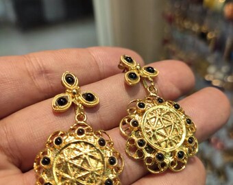 Ottoman design,art jewelery byzantine model Authentic,gifts Turkish jewelery artisan,style handmade earrigns Antique bronze earrigns
