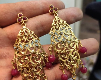 Ottoman design,art jewelery byzantine model Authentic,gifts Turkish jewelery artisan,style handmade earrigns Antique bronze earrigns