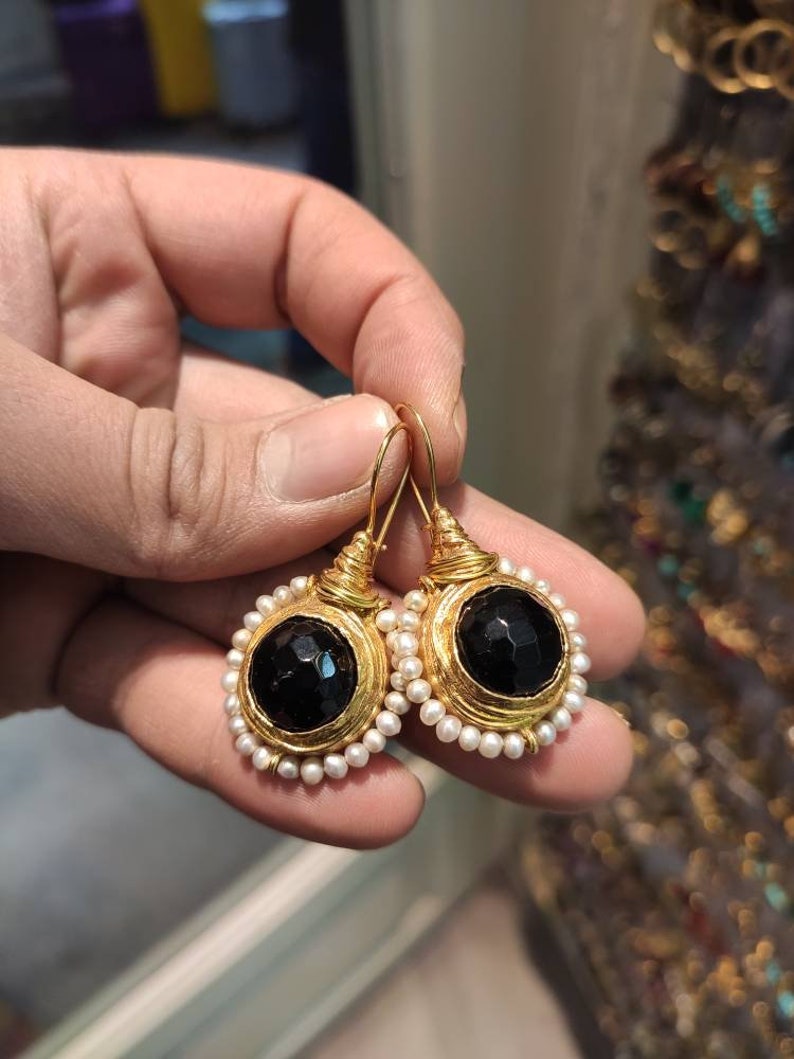 Ottoman design,art jewelery byzantine model Authentic,gifts Turkish jewelery artisan,style handmade earrigns Antique bronze earrigns