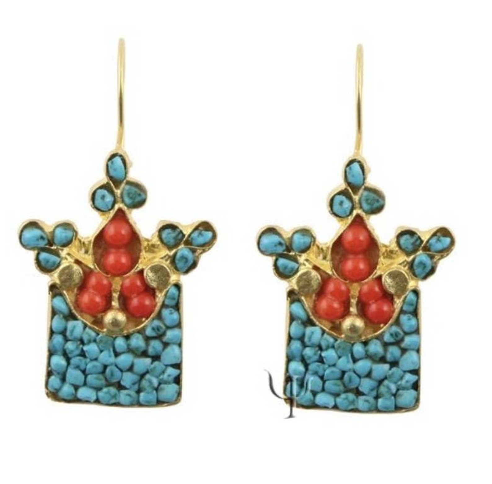Handmade Authentic Turkish Earrings with Turkuaz Stones  Etsy