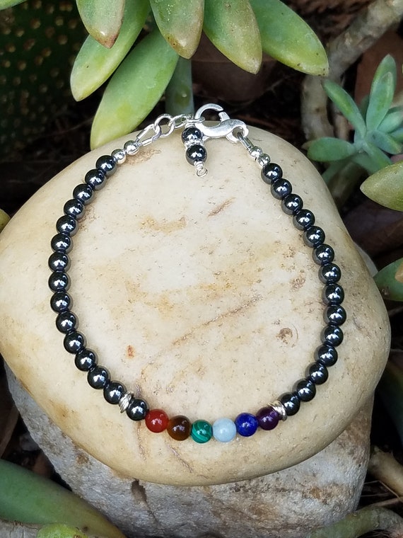 4 mm Hematite Chakra Gemstone (Stress) Bracelet