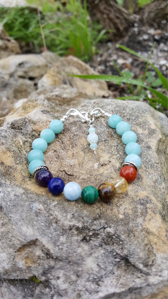 8 mm Amazonite Chakra Gemstone (Filtering)  Bracelet
