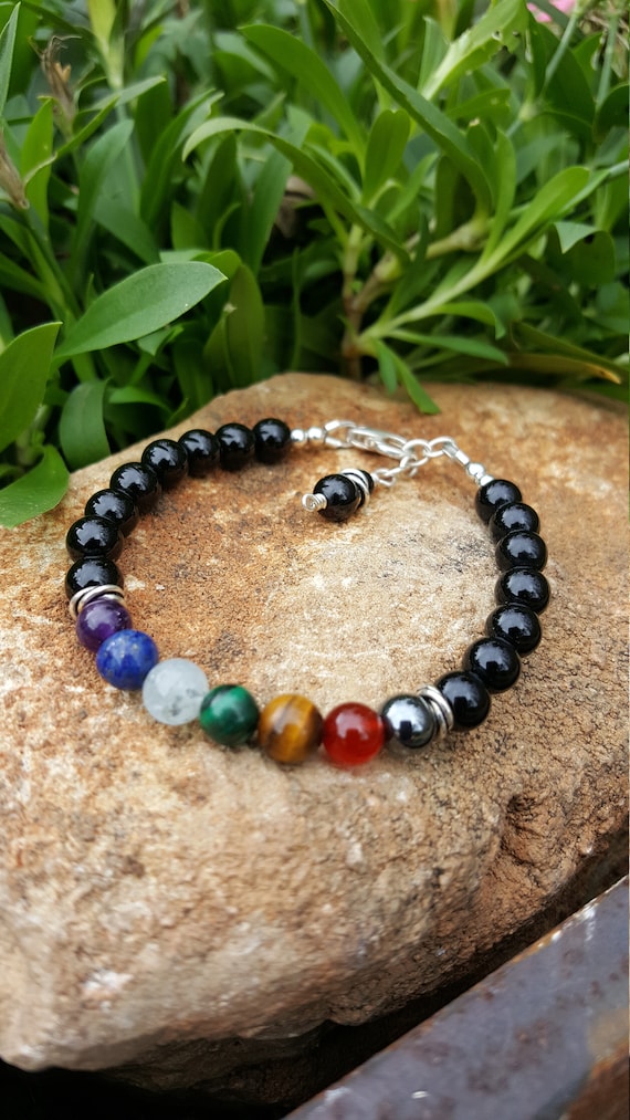 6 mm Black Onyx Chakra Gemstone (Protection) Bracelet