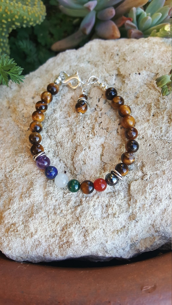 6 mm Tigers Eye Chakra Gemstone (Willpower) Bracelet