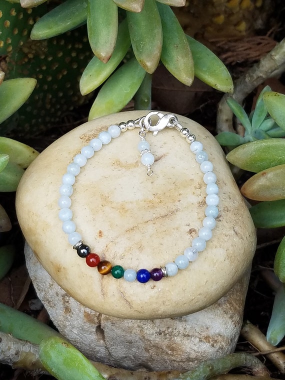4 mm Aquamarine Chakra Gemstone (Communication) Bracelet