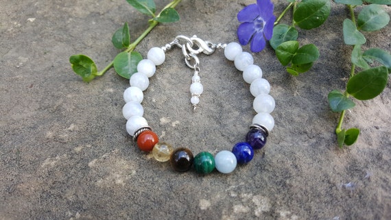 8 mm Moonstone Chakra Gemstone (New Beginnings) Bracelet