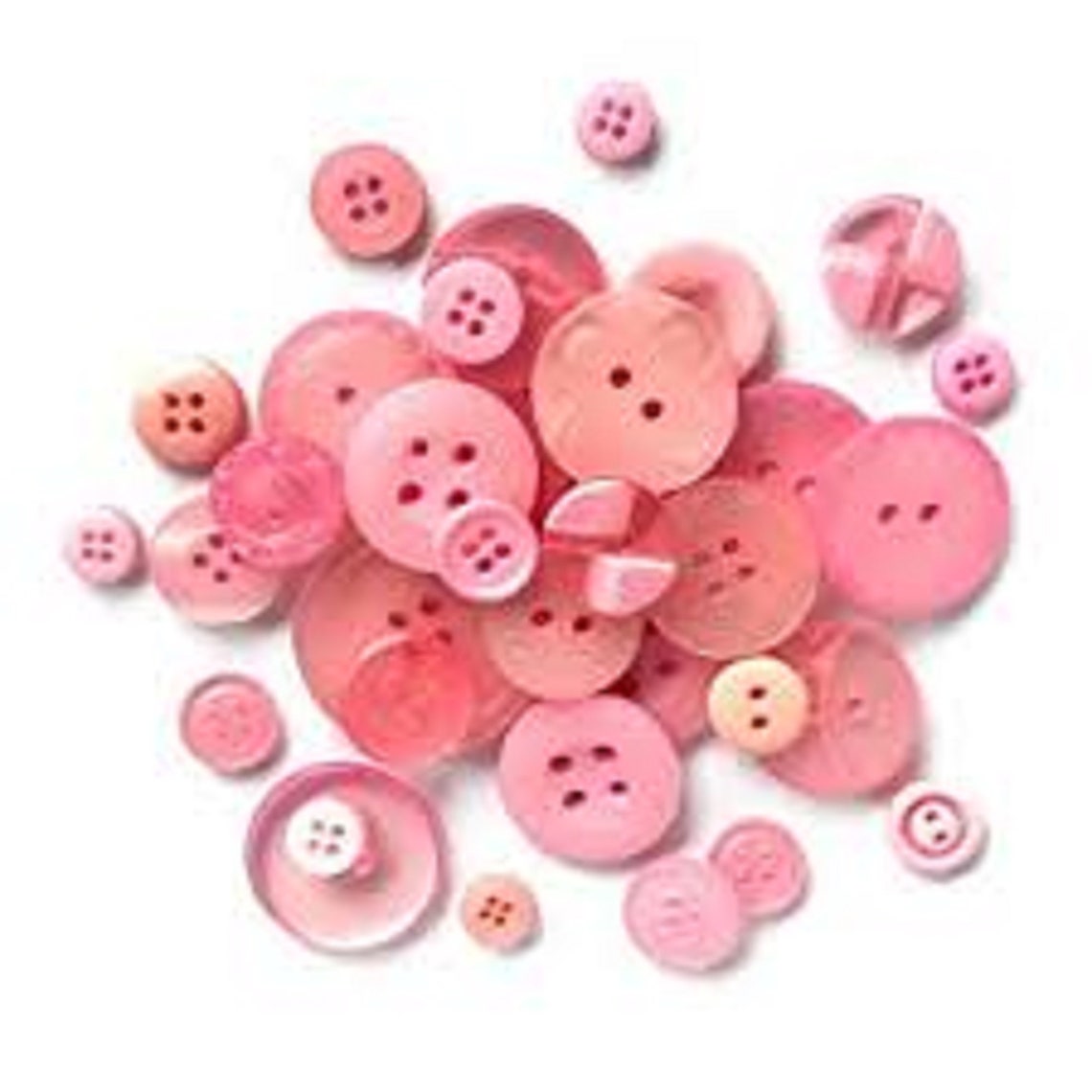 100 pink Button Mix Assorted sizes Shades of Pink Light pink Etsy
