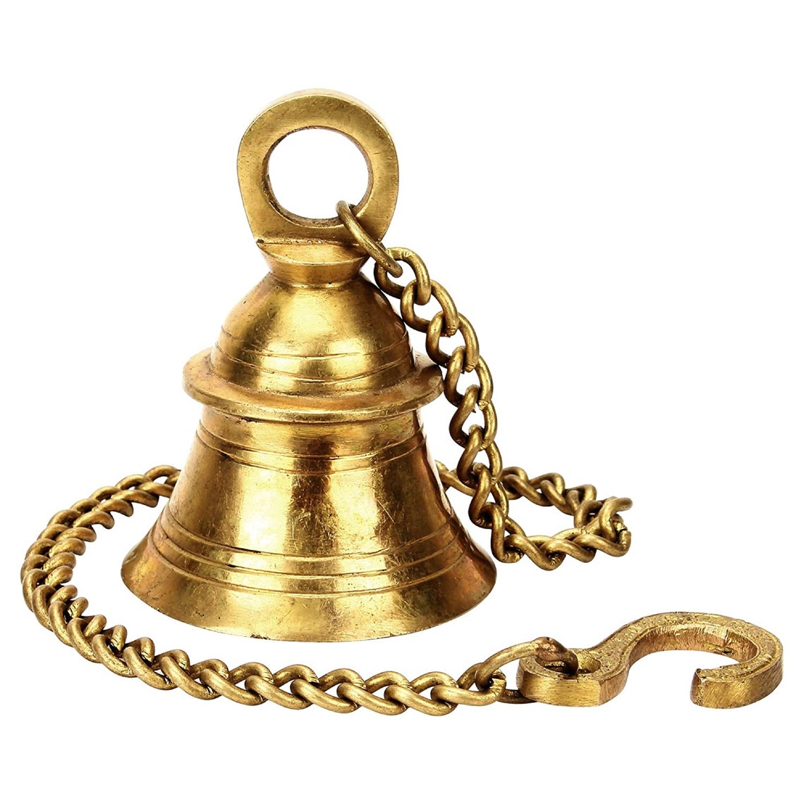 Brass Hanging Bell with Chain Chain for Home Temple Door Etsy