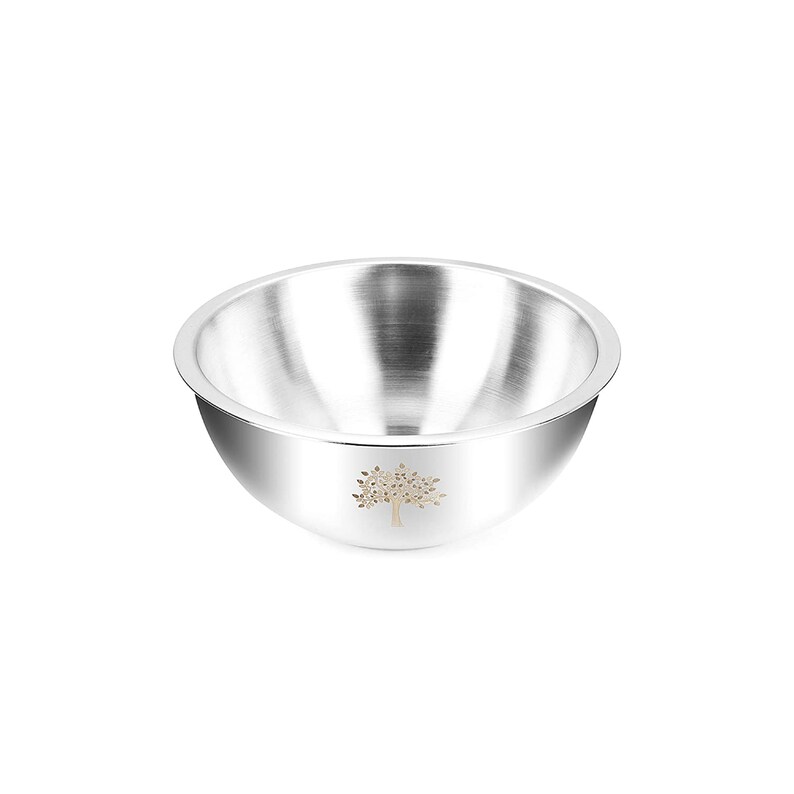 dinner set Silver gift item D98 Stainless Steel Double Walled with Permanent Vriksha Laser Design Dinner Set of 40 pcs serveware set