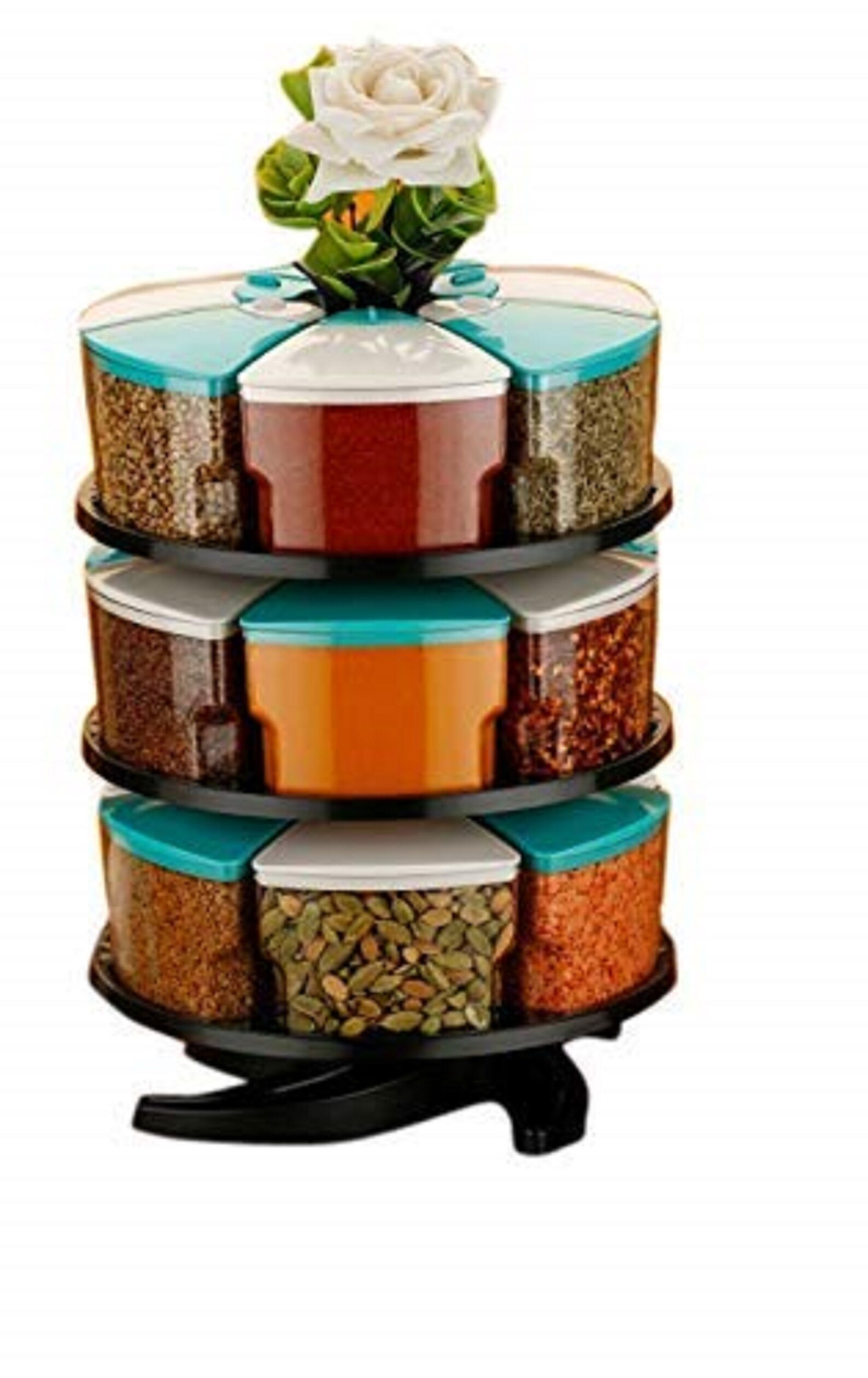 D90 Revolving Masala Spice Rack Set of 18 Polycarbonate Spice Etsy