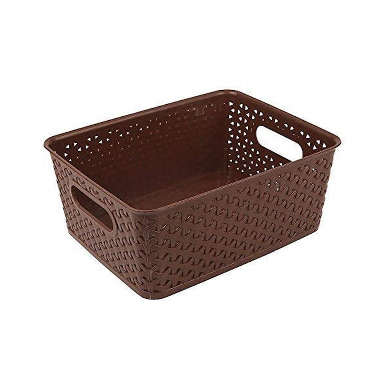 Set of 6 for Multipurpose UseFruit /& Vegetable BasketStorage BasketMakeup OrganiserOffice Stationary StorageBins D263 Brown Basket