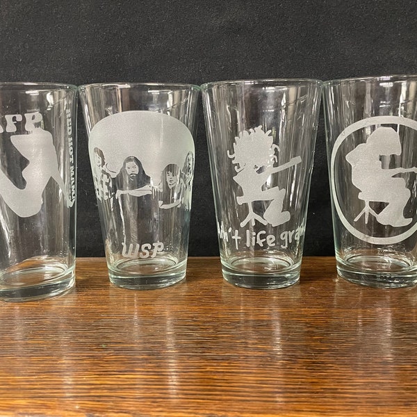 Set of 4 Beer Pint Glasses,  Widespread Panic