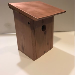 Cedar wood bird houses ,Bird Nesting Boxes, bird houses, cedar wood, copper accents-made to order