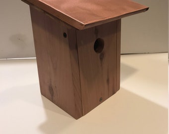 Cedar wood bird houses ,Bird Nesting Boxes, bird houses, cedar wood, copper accents-made to order