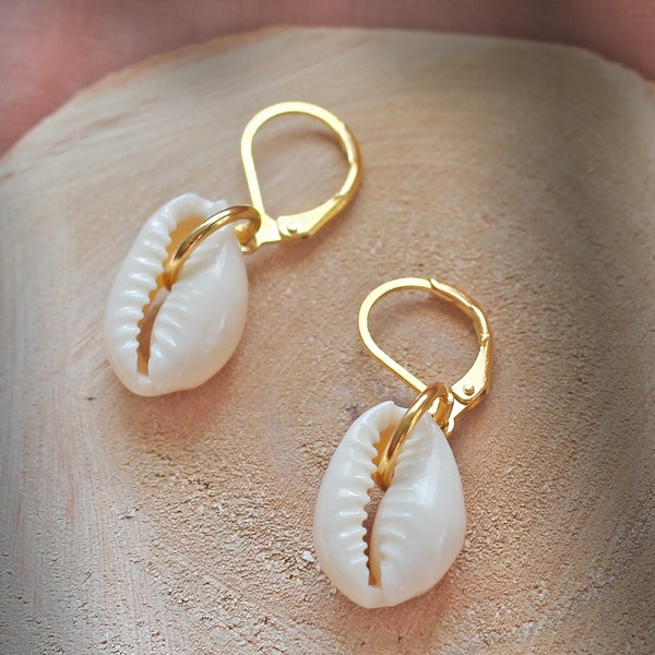 Kauri Muschel Ohrringe | Edelstahl Gold | Sommer |  Earring | Cowry | Elegant | Minimalistisch