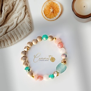 Lovely Krobo  | Diffuser Armband Diffusor | Ätherische Öle | Recycling Perlen | Kampferholz | Hämatit | Ozean Jaspis | Jade | Duftarmband