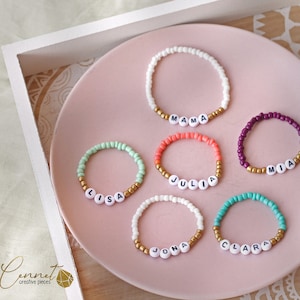 Conjunto de pulseras mamá/niño ? Madre Hija ( Daughter Mother) Bebé ? Recién nacidos ? Personalizado ? Abalorios de Letras Cumpleaños de nacimiento de regalo ? Pulsera de nombre