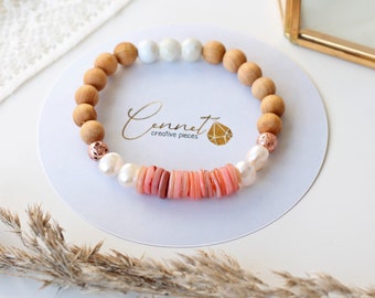 Shell Delight | Diffuser Bracelet | Essential Oils | Diffuser | Seashell | Baroque Pearls | Lava Pearl | Fragrance Bracelet | Cedar Wood