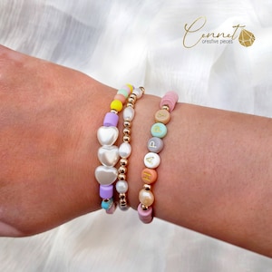 Fancy Colors Set | Bracelet | Baroque pearls | Freshwater pearls | Gold-plated | Pink | Purple |  | Colorful | Armcandy | Letters | Customizable