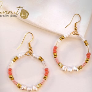 Pearly Shine | Earrings | Earrings | Freshwater Pearl | Baroque pearl | Earrings |  Pearls | Rocailles | Stainless Steel Gold | Filigree