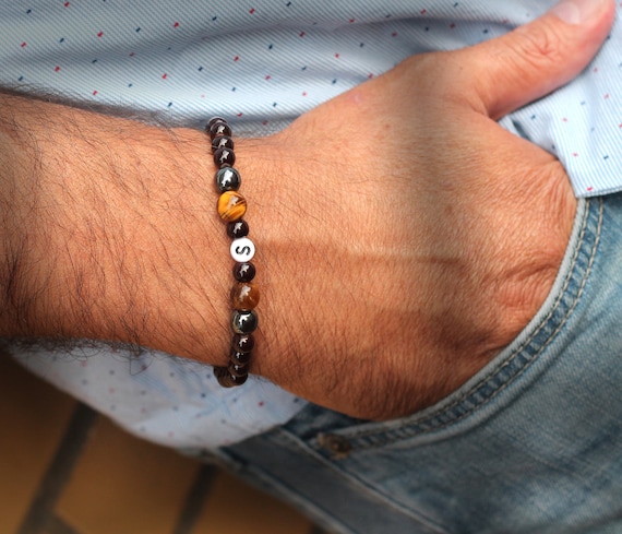 1B-340 Surfer Gift Adjustable Blue Tiger's Eye Armband Wristband Men Bracelet. 1B-340 Surfer Gift Adjustable Blue Tiger's Eye Armband Wristband Men Bracelet.