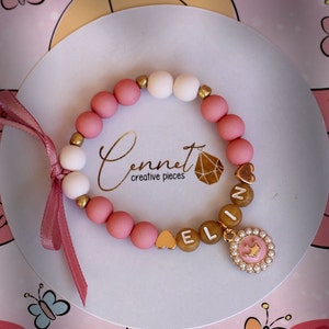 Baby bracelet with name | pink | petrol | Boys | Girls |  Acrylic bead | Newborn | Letters | Name bracelet
