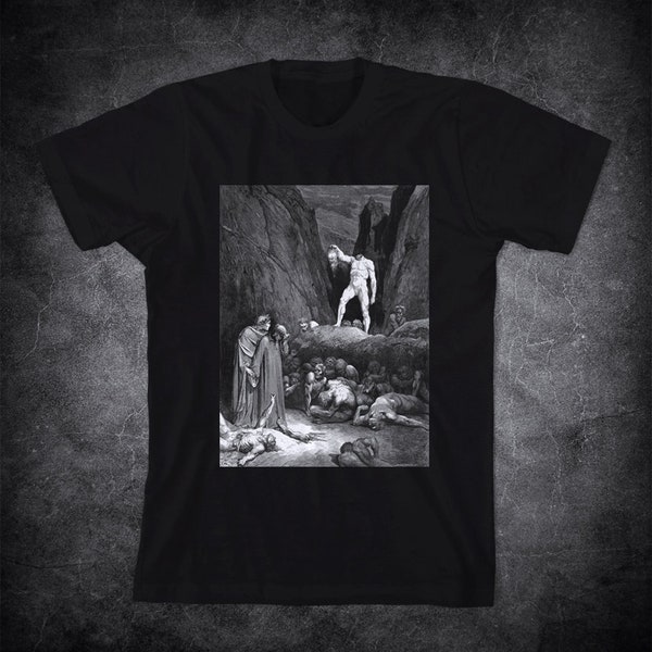 GUSTAVE DORE t-shirt - The Severed Head of Bertran de Born Speaks to Dante, Gustave Dore Engraving, Dante's Inferno t-shirt, Hell