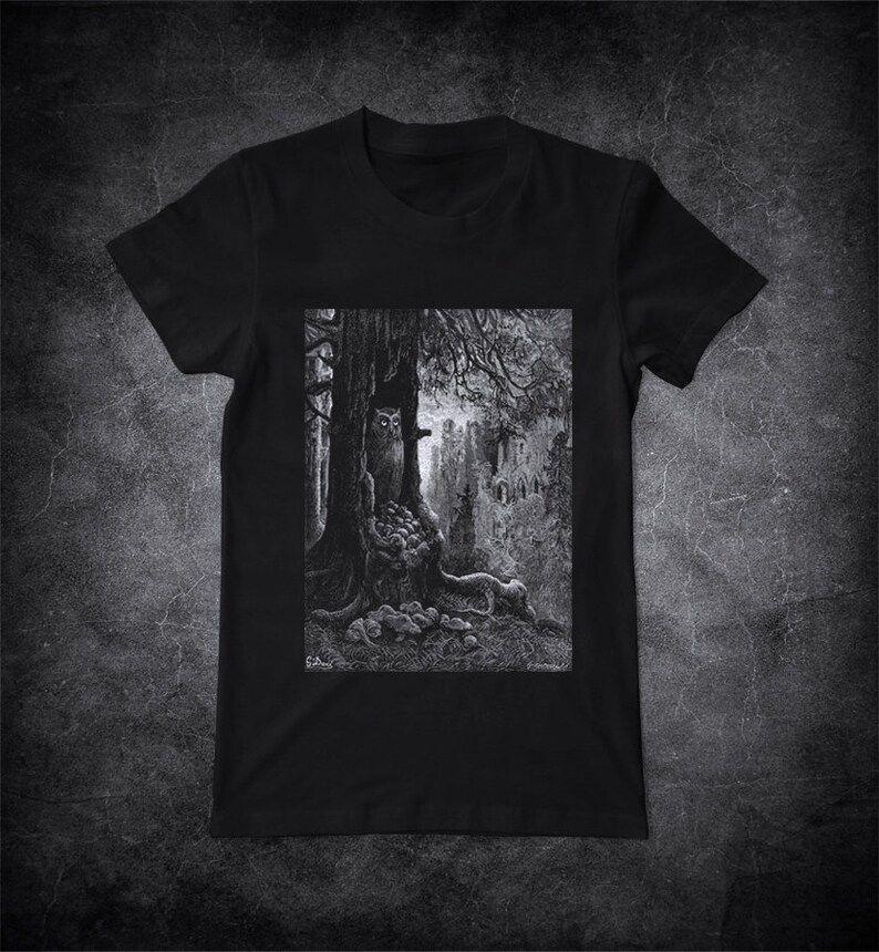 Gustave Dore T Shirt Les Souris Et Le Chat Huant Fables Of Etsy