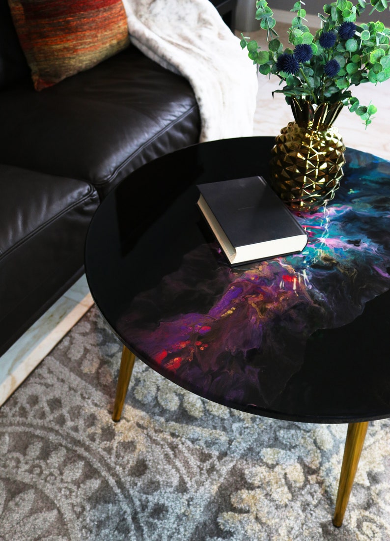 Black Galaxy Art Epoxy Resin Epoxy Resin Art Tabletops/Epoxy Table/Epoxy Coffee Table/Resin Coffee Table  