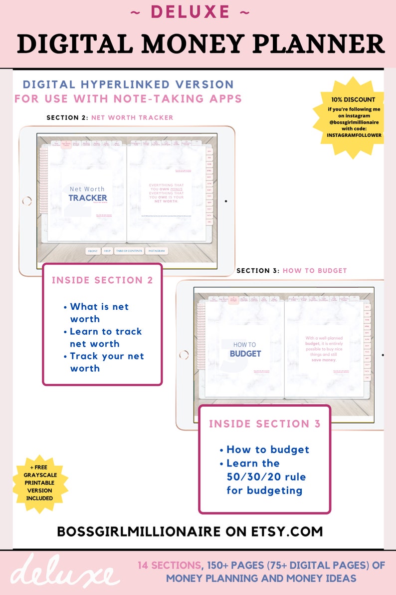 Digital Personal Finance Planner Budget Planner Savings Etsy