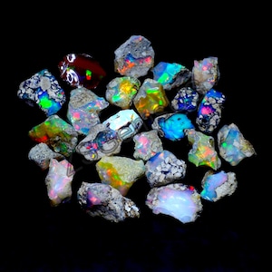 Cut Grade Opal Rough Lot, 100 % Natural Ethiopian Opal Raw, Fire Opal Rough, AAA Grade 10 Pieces Large Size Ethiopian Welo Opal Raw OP