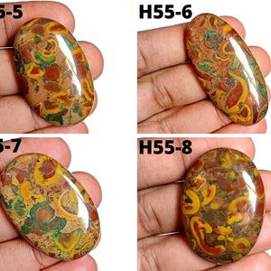 100 % Natural Fruit Jasper Cabochon Stone, Beautiful Fruit Jasper Gemstone, Oval Shape Fruit Jasper For Jewellery Making H55