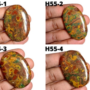 100 % Natural Fruit Jasper Cabochon Stone, Beautiful Fruit Jasper Gemstone, Oval Shape Fruit Jasper For Jewellery Making H55