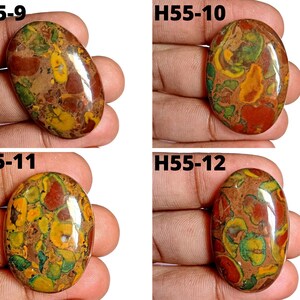 Beautiful Fruit Jasper Gemstone, 100 % Natural Fruit Jasper Cabochon Stone, Oval Shape Fruit Jasper For Jewellery Making H55