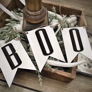 Boo Halloween Banner Cutout SVG File for Laser or Vinyl Paper Cutting Halloween Decor DIY Compatible with Glowforge