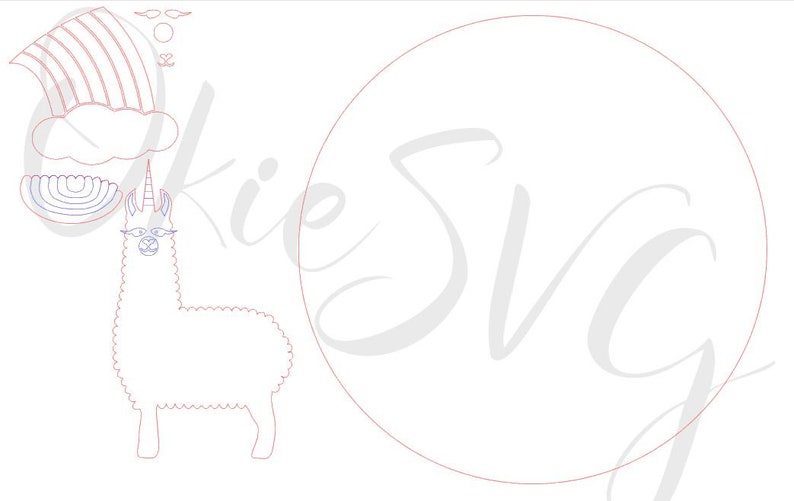Llamacorn Rainbow SVG Cutout File for Laser Llama Unicorn ...
