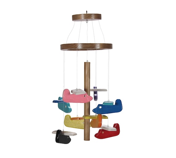 Airplane Wind Chimes Multi Colored Wind Chimes Etsy