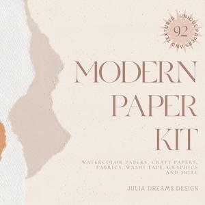 Kit di carta moderno - Texture di carta acquerello - Carte a colori - Sfondo tessuto - Clipart digitale - Uso commerciale - Washi Tape PNG - Sole