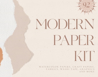 Modernes Papier Kit - Aquarell Papier Texturen - Color Papers - Stoff Hintergrund - Digital Clipart - kommerzielle Nutzung - Washi Tape PNG - Sun